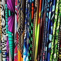Kain Cetak Lilin Afrika Nigeria Ghana 100% Katun Desain Khusus 2026 untuk Dijual Kain Batik Geometris Motif Bunga Tradisional