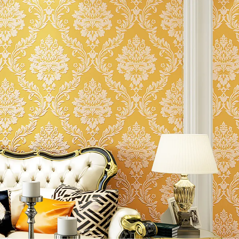 Luxury Victorian دمشقي 3D خلفية لفة ديكور المنزل غرفة المعيشة غرفة نوم الفضة الأزهار ورق الحائط