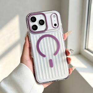 Coque de protection magnétique transparente antichoc ondulée B337 pour iPhone 18 17 Pro Max - Product Image 5