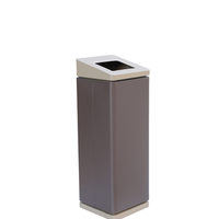Poubelle extérieure en acier de grande taille au design moderne, poubelle à déchets en métal pour parc, poubelle à ordures pour hôtel, patio, poubelle commerciale
