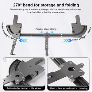 Track Kit engsel rol pas lemari kabinet kaca lipat ganda mekanisme lipat sistem geser lemari pakaian lipat Aksesori pintu lipat - Product Image 4