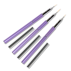 Pinceau à ongles en nylon avec manche métallique violet pour le dessin de lignes de vernis gel, la peinture d'art des ongles et l'utilisation en salon de manucure - Product Image 5