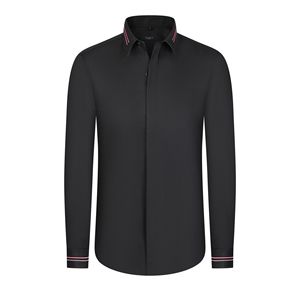 Camisa de Hombre de Alta Calidad con Estampado Daro, Puño Cuadrado, Cierre Frontal Oculto, Manga Larga y Cuello Corto en Punta - Product Image 1