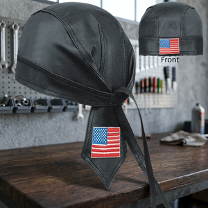 Bandana en cuir unisexe personnalisable Skullcap Durag avec design uni taille libre pour adultes avec logo personnalisé - Product Image 3