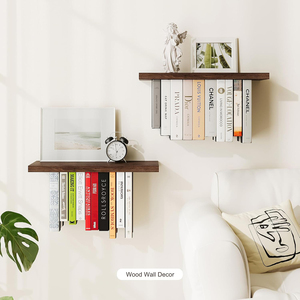 Étagère murale flottante en bois massif, multifonctionnelle, de style nordique moderne, sur mesure, vente en gros d'usine - Product Image 3