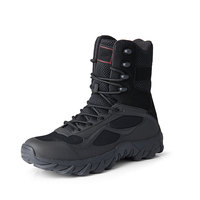Bottes tactiques imperméables noires pour hommes, durables, pour le travail, la randonnée, la chasse, l'entraînement en plein air, avec fermeture éclair latérale antidérapante, confortables et personnalisées