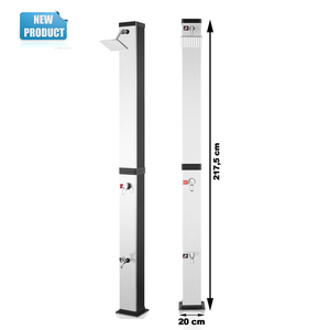<span class=keywords><strong>Ducha</strong></span> <span class=keywords><strong>Solar</strong></span> para <span class=keywords><strong>Piscina</strong></span>, Producto Ecológico de <span class=keywords><strong>Acero</strong></span> <span class=keywords><strong>Inoxidable</strong></span> Cepillado, para Jardín Exterior, 40L - Product Image 1