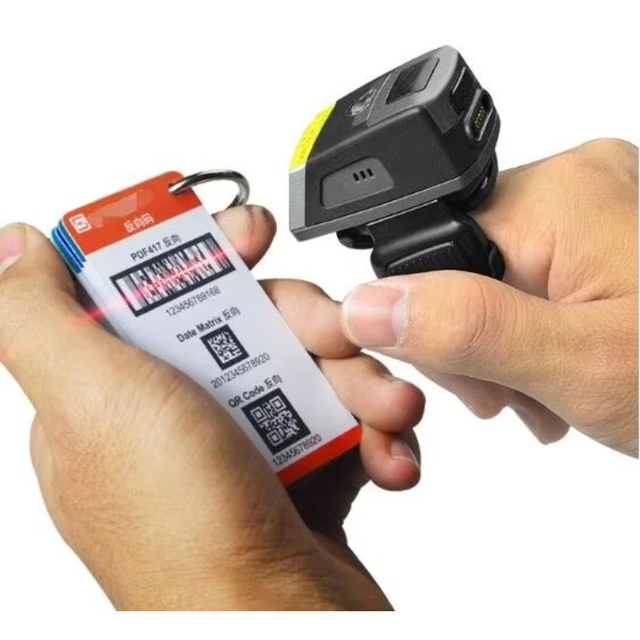 1D 2D Mini Wearable Finger Ring Wireless BT Rechargeable Battery 550MAH Barcode Scanner Reader With Charger