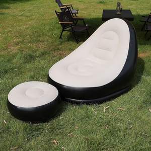 Moderne opblaasbare PVC-flock <span class=keywords><strong>sofa</strong></span> bed, nieuw, opvouwbaar, met voetpomp, voor slaapkamer, woonkamer of ziekenhuisgebruik. - Product Image 5