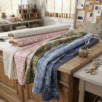 Tissu écologique respirant et absorbant, imprimé sur mesure, en polycoton épais, motif écossais floral, 88 GSM, largeur 140 cm