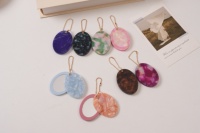 Miroir de poche ovale portable en acétate écaille de tortue avec logo personnalisé, idéal pour les voyages et les cadeaux (vente en gros)