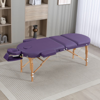 Lit de massage pliable moderne OEM à trois sections en PU, avec dossier réglable en hauteur, portable, éponge haute densité pour salons