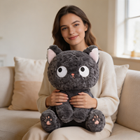 Boneka Mata Besar Manis, Mainan Hewan Isi Lembut dari Serat Polvester, Ekspresi Lucu, Boneka Peluk untuk Anak-Anak