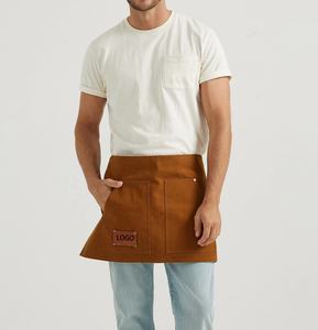 Delantal de café de algodón <span class=keywords><strong>Vintage</strong></span> con logotipo personalizado, delantal de cocina profesional de medio algodón, <span class=keywords><strong>uniforme</strong></span>, delantal de media barra Unisex para Chef y <span class=keywords><strong>camarero</strong></span> - Product Image 1