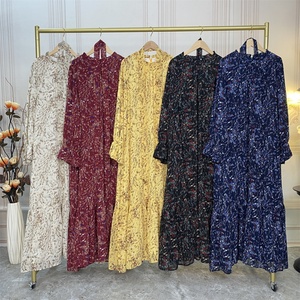 6434 #   Vestido para Niñas con Diseño de Flores Pequeñas y Forro Completo, Manga Larga, Chifón, Ropa Islámica Elegante - Product Image 6