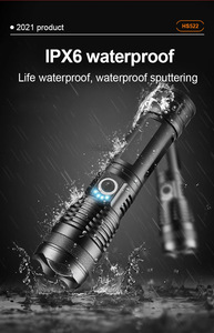 <strong>Most</strong> <strong>Powerful</strong> USB Zoom LED Torch <strong>Flashlight</strong> Xhp70 Xhp50 18650 Battery 1500 Lumens Aluminum Alloy Lamp Body with Suitcase - Product Image 6