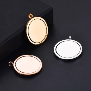 Pendentif rond rotatif vierge en acier inoxydable poli, 3 couleurs, 25 mm, gravable pour collier DIY, dropshipping disponible - Product Image 6
