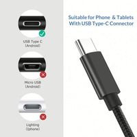 Câble tressé 3FT, adaptateur d'alimentation USB-C à charge rapide, transfert de données, câble de chargeur de type C, câble de téléphone