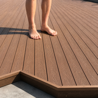 Vente en gros de terrasses en composite bois-plastique (WPC) antidérapantes, imperméables, à trous ronds, 150x25mm, pour jardin et terrasse