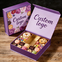 Boîte d'emballage de luxe pour desserts, macarons, chocolats, bonbons, emballage cadeau, design de logo personnalisé, fermeture magnétique, laminage mat