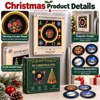 Lecteur de musique CD NFC de Noël en gros avec disques vinyles magnétiques, coffret cadeau souvenir pour les fêtes, mariages, anniversaires, ensemble de souvenirs