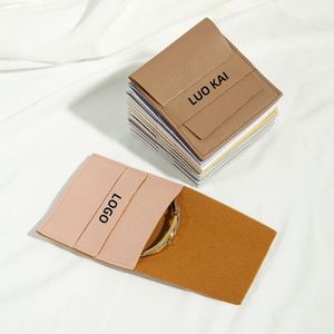 Pochette en cuir PU personnalisée avec logo imprimé, pochettes à boutons en similicuir PU de qualité supérieure pour bijoux ou emballage cadeau, pochette à bijoux en cuir - Product Image 3