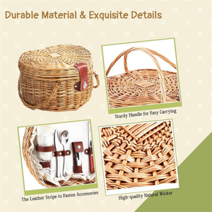 <span class=keywords><strong>Cesta</strong></span> <span class=keywords><strong>de</strong></span> <span class=keywords><strong>Picnic</strong></span> en Forma <span class=keywords><strong>de</strong></span> Corazón, <span class=keywords><strong>Cesta</strong></span> <span class=keywords><strong>de</strong></span> Mimbre Romántica Tejida para Campamento, Fiestas al Aire Libre - Product Image 5