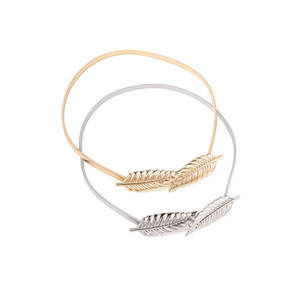 Ceinture fine élastique en métal avec boucle en forme de feuille pour femme Citurones, 1 cm, ceinture de mode - Product Image 1