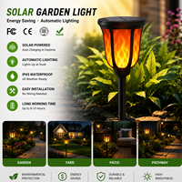 Lampe solaire LED IP65 étanche pour extérieur, effet flamme vacillante, décorative, murale, pour jardin, avec haute luminosité et contrôle par capteur de lumière
