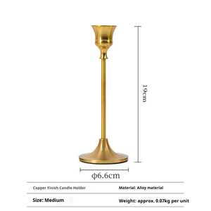Wedding Retro Brass Color Romantic Christmas Candlelight Dinner <strong>Candles</strong> <strong>Holder</strong> Wedding Prop Metal <strong>Taper</strong> Pillar <strong>Candle</strong> <strong>Holders</strong> - Product Image 3