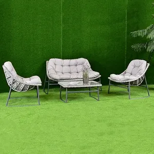 现代实木家具沙发套装客厅花园庭院酒店组合户外沙发带靠垫