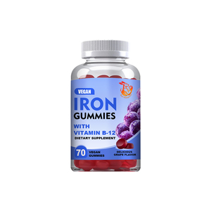 Complément alimentaire végétalien en gommes de fer à marque privée OEM, sans OGM et sans gluten, avec zinc et vitamines B pour le soutien immunitaire - Product Image 1