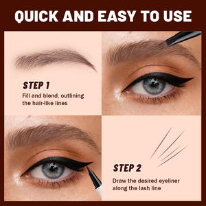 Lápiz Delineador de Ojos y Cejas Profesional de Doble Punta, 5 Colores, Resistente al Agua, con Micro Puntas para Cejas Naturales, Delineador Líquido Ultrafino - Product Image 6