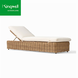Tumbona de Ratán y Aluminio de Diseño de Lujo Ligero <span class=keywords><strong>para</strong></span> Exteriores, Muebles de Jardín, Patio, <span class=keywords><strong>Playa</strong></span>, Cama de Día Tejida de Ratán - Product Image 3