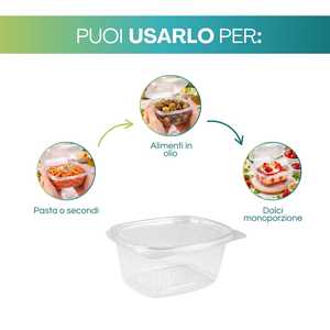 Contenitori ovali trasparenti per alimenti da 500cc con coperchi per conservare liquidi e frutta - Product Image 5