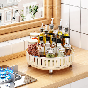 <b>Rotating</b> Storage Tray Round Multifunctional Kitchen Desktop Organizer Large Capacity <b>Standing</b> Type 12 Compartments Above - Product Image 2
