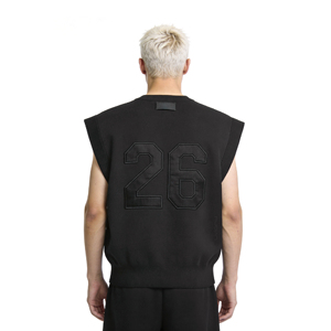 XUCHANG T-shirt Senza Maniche con Logo Personalizzato, Design Originale, Vestibilità Oversize, Ricamata, 100% Cotone, Canotta <span class=keywords><strong>a</strong></span> Costine per <span class=keywords><strong>Uomo</strong></span> - Product Image 3