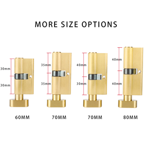 30mm + 30mm אמבטיה 60mm יחיד פתוח אירופאי דלת מנעול צילינדר יחיד סוף רוטרי Knob בטוח נעילה צילינדר - Product Image 5