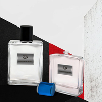 Flacon de parfum vide en verre carré de haute qualité, poli, pour homme et femme, par un fabricant de design