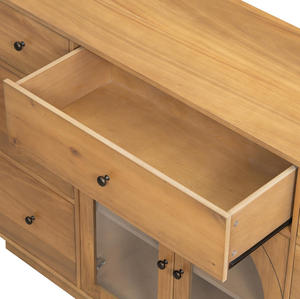 Modern Solid Wood Cabinet with <b>Storage</b> for Living and Dining Room Entrance Large Size 2 Doors and 7 Drawers - Product Image 4