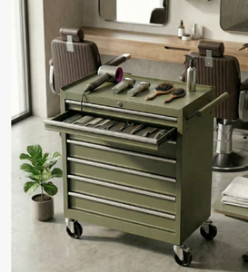 Modern Metal Salon <b>Trolley</b> With <b>4</b> Drawers And <b>Wheels</b> Industrial Design For Hair Salon Furniture Easy Moving Storage Cabinet - Product Image 1