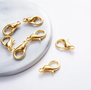 Sujetadores de accesorios de joyería DIY tamaño grande de aleación de Metal de joyería de oro ganchos de llavero pulsera collar cierres de langosta