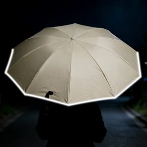Parapluie inversé entièrement automatique de haute qualité à 3 plis avec poignée en boucle et impression de logo - Product Image 4