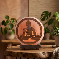 Lámpara de Sal del Himalaya con Forma Náutica Personalizada, Tallada a Mano en Madera de Poliéster de Alta Calidad, Atractiva Decoración para el Hogar