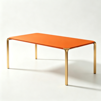 Ensemble de table à manger rectangulaire minimaliste tout en métal avec 4 chaises, table de cuisine en acier, table à dîner moderne industrielle, meubles robustes pour la maison