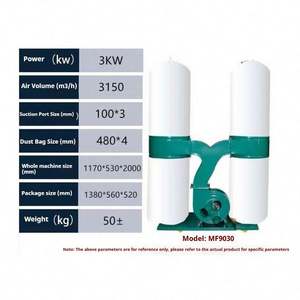 Aspiradora de Bolsa de Doble Cilindro para Uso en Plantas de Manufactura, Colector de Polvo para Trabajos de Madera con Máquina de Grabado - Product Image 4