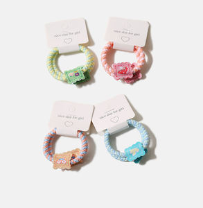 Primavera nuovo stile per bambini corda per capelli ad alta elasticità fascia per capelli in gomma semplice per ragazze - Product Image 3