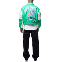 Vestes de baseball en similicuir personnalisées YUCHEN avec broderie appliquée, style universitaire, en cuir PU, avec strass