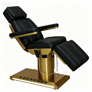 Sillón de Tratamiento de Lujo Multifuncional para Salón de Belleza, Cama de Peluquería, Lavacabezas, Marrón, con Ruedas, para Estética y Pestañas - Product Image 4