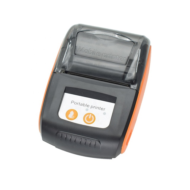 New 58mm Portable Thermal Mini Printer Support Android IOS Wireless Blue--tooth Orange